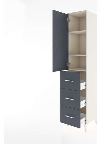 Hyperion Dolap 3 Raflı 3 Çekmeceli Tek Kapaklı 44x44x221 Aytaşı-antrasit Aytası