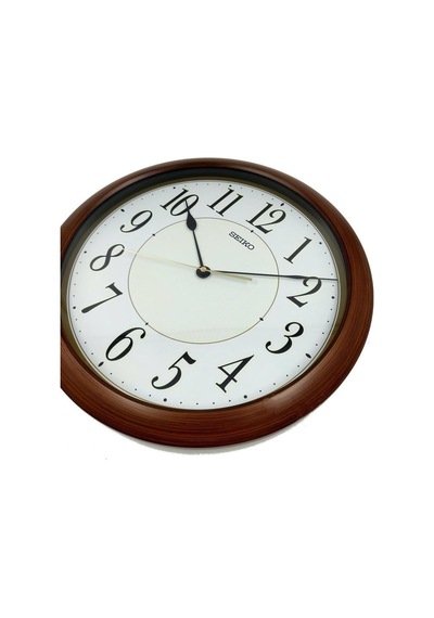 Seiko Qxa824b Sessiz Saniye Parlak İbre Ve İndeksli Dekoratif Duvar Saati Kahverengi
