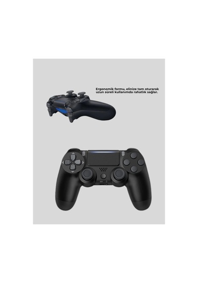 Ps4 Uyumlu Kablosuz Oyun Kolu Ergonomik Çift Titreşimli Konsol Gamepad Ve Joystick