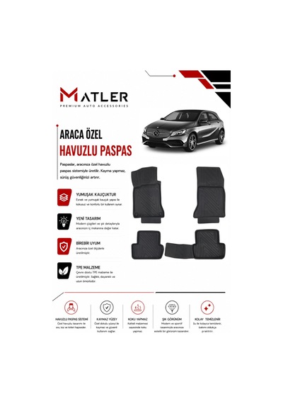 Mercedes A Serisi W176 2018 Model 4d Ekstra Havuzlu Paspas