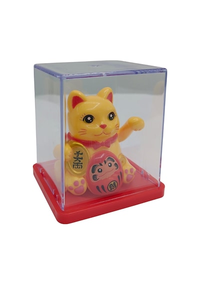 Maneki Neko El Sallayan Mini Şans Kedisi Krem Solar Güneş Enerjili 5x5cm S4krm04