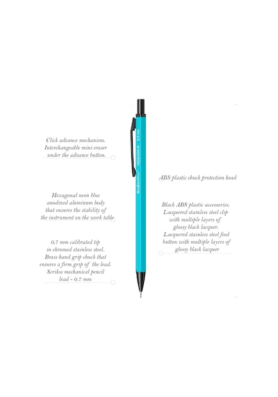 Scrikss Office Hexagonr Mekanik Kurşun Kalem Turkuaz 0.7 Mm