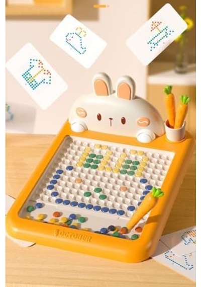 Manyetik Kodlama Oyuncağı Eğitici Oyuncak Boncuk Turp Kalem Montessori Erken Eğitim Tableti Tavşan