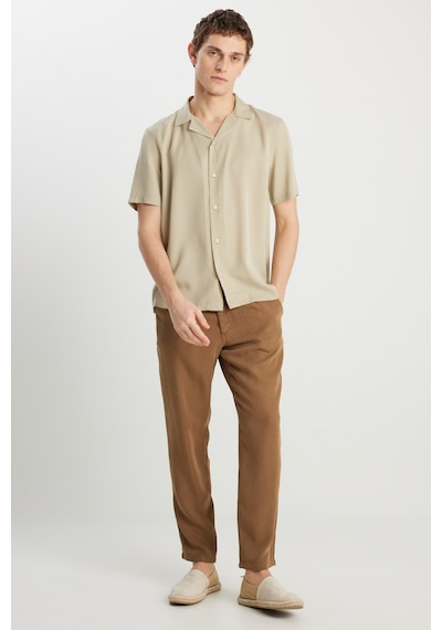 Wrangler Relaxed Fit Tencel Göm Bej Erkek Gömlek Bej