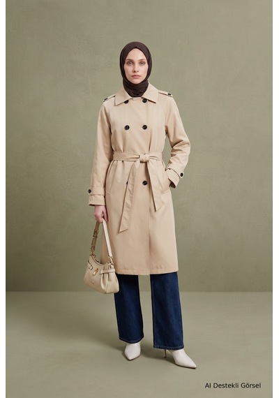 Armine Trend Klasik Yaka Belden Kuşaklı Çift Cepli 101 Cm Boy Koyu Trenckot Bej 26kt728 Koyu Bej Armine Trend Klasik Yaka Belden Kuşaklı Çift Cepli 101 Cm Boy Koyu Trenckot Bej 26kt728 Koyu Bej