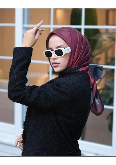 Bushu Degrade Twill Eşarp Bordo