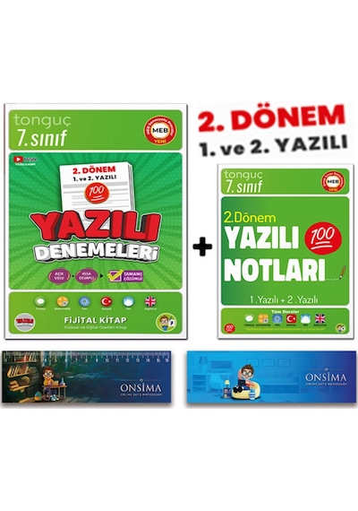 Tonguç Akademi 7. Sınıf 2. Dönem Yazılı Denemeleri - 2. Dönem Yazılı Notları - Süper İkili Set 2 Kitap