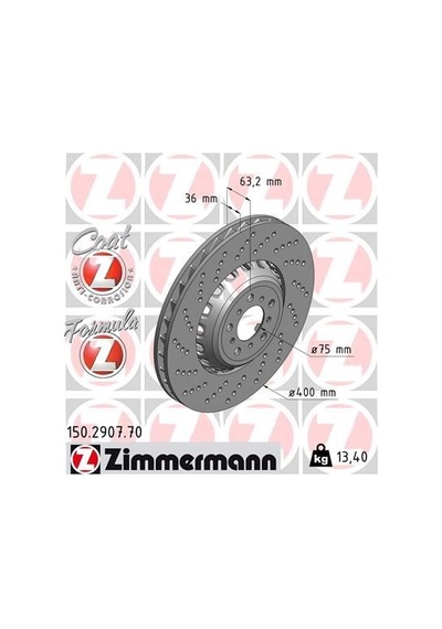 Zimmermann Ön Fren Diski Sol Bmw M5 F10 M6 F06 F12 F13 Zımmermann 150.2907.70 34112284101