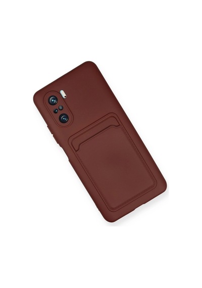 Poco F3 Kılıf Kelvin Kartvizitli Silikon - Bordo