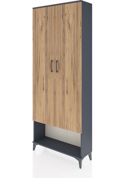 Arges Dolap 5 Raflı 2 Kapaklı 88x30x221 Antrasit-çam Antrasit