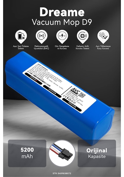 Dreame Vacuum Mop D9 5200mah Robot Süpürge Bataryası G.g
