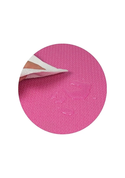10 Mm Pilates Kamp Matı Pembe Siyah 180cm Tek Renk Tek Renk