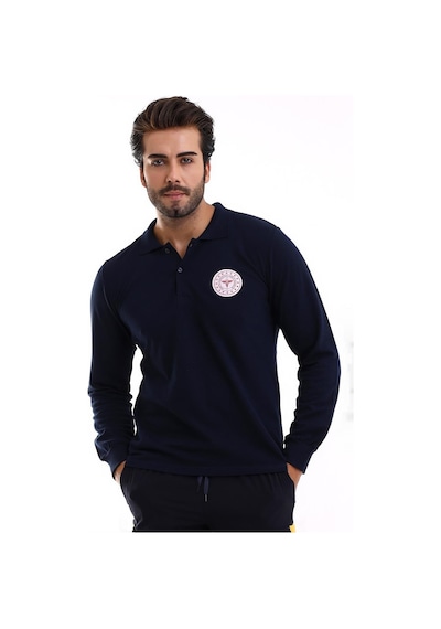 112 Yakalı Tshirt Uzun Kol - Lacivert-6548