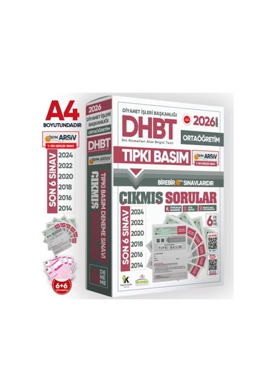 2026 Kpss-dhbt Ortaöğretim ÖSYM Çıkmış Soru Tıpkı Basım 6lı Kitapçık Türkiye Geneli Deneme Paketi