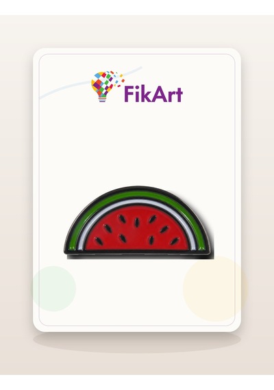 Fikart Yarım Karpuz Dilimi Broş Çok Renkli