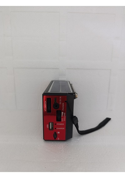 Solar Fm Radyo Bluetooth Hoparlör Mp3 Çalar Usb.tf.aux Çalar El Feneri - Kırmızı- Tek Ebat