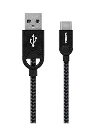 Usb - Usb C Şarj Kablosu, 1.2 Metre, Örgü, Siyah Dlc2628b