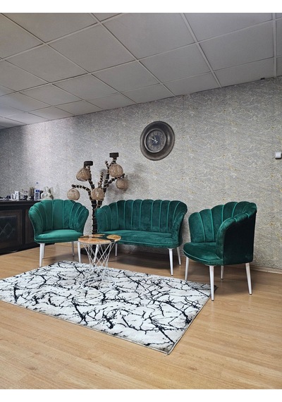 Zafir Papatya Çay Seti Koltuk Takımı Beyaz Boyalı Sivriltme Ayak, Balkon, Salon, Ofis, Cafe Koltuk Takımı Yeşil Zafir Papatya Çay Seti Koltuk Takımı Beyaz Boyalı Sivriltme Ayak, Balkon, Salon, Ofis, Cafe Koltuk Takımı Yeşil