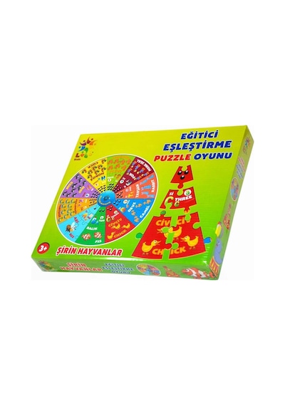 Şirin Hayvanlar İngilizce Eğitici Puzzle