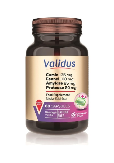 Validus Digestive Comfort Cumin + Fennel + Amylase 60 Kapsül