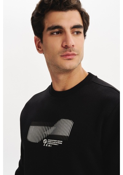AR-MA Arma Erkek Regular Fit 3 İplik Kalın Kumaş Baskılı Bisiklet Yaka Sweatshirt K30124603002 Siyah AR-MA Arma Erkek Regular Fit 3 İplik Kalın Kumaş Baskılı Bisiklet Yaka Sweatshirt K30124603002 Siyah