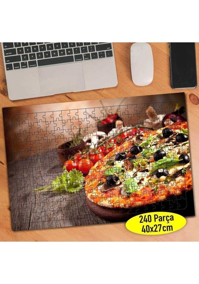 Lezzetli Pizza Yiycek Gıda 240 Parça Puzzle Yapboz-137350817