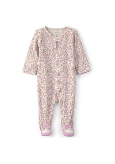 Carter's Kız Bebek Çiçekli Fermuarlı Patikli Tulum Lila 1v707210