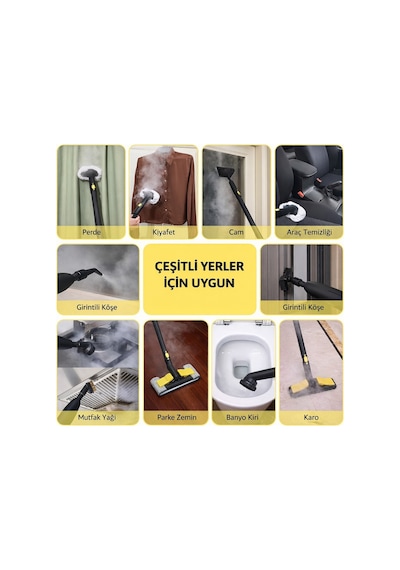 Cleova CLV-4041 2000 W Çok Fonksiyonlu 26 Parça Buharlı Temizleyici Paspas - Buharlı Temizlik Makinası
