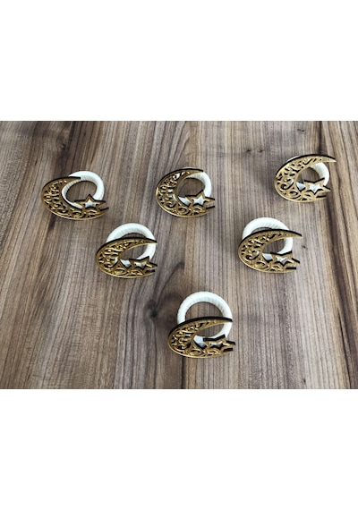 Ramazan Özel Peçete Halkası Model-3 6 Adet Çok Renkli