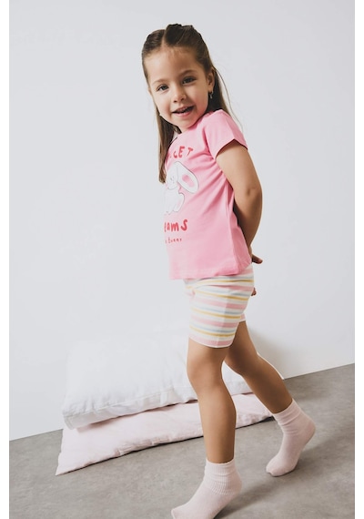 Defacto %100 Pamuklu Pijama Takımı Kız Bebek E4646A525SM Pembe