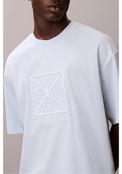 Calvin Klein Ss Rlxd Premium İnte Erkek Bisiklet Yaka T-shirt Mavi