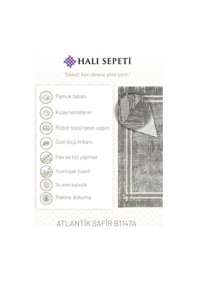 Safir B1147a Gri Halı 14mm Hav, Robot Süpürge Uyumlu Salon & Koridor Halısı Açık Gri - Açık Gri Safir B1147a Gri Halı 14mm Hav, Robot Süpürge Uyumlu Salon & Koridor Halısı Açık Gri - Açık Gri