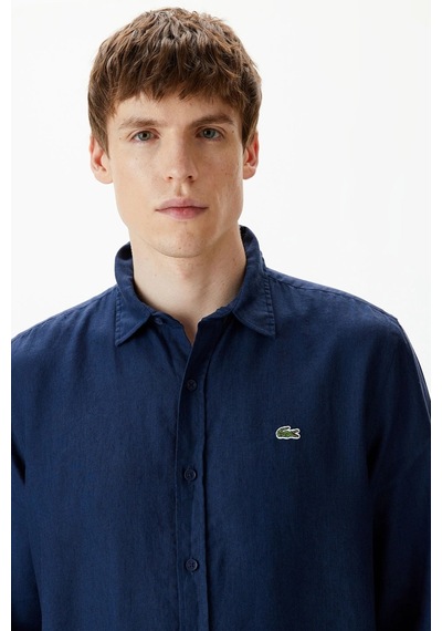 Lacoste Men's Regular Fit Button-down Collar Linen Shirt Erkek Düğmeli Yaka Keten Gömlek Lacivert Lacoste Men's Regular Fit Button-down Collar Linen Shirt Erkek Düğmeli Yaka Keten Gömlek Lacivert
