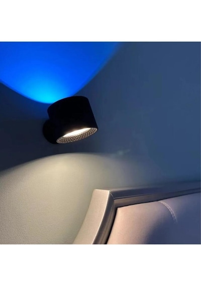 Rgb Uzaktan Kumandalı Şarjlı Duvar Aplik Led Gece Lambası Siyah
