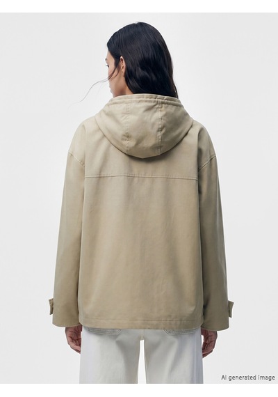 Lcw Vision Haki Kapüşonlu Oversize Kadın Yağmurluk
