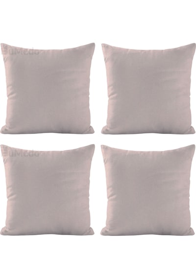 Dekoratif 4'lü Kırlent Yastık Kılıfı Seti - 42 X 42 Cm - Vizon