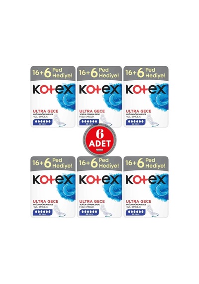 Kotex Ultra Dev Eko Gece 22'li 6 Adet
