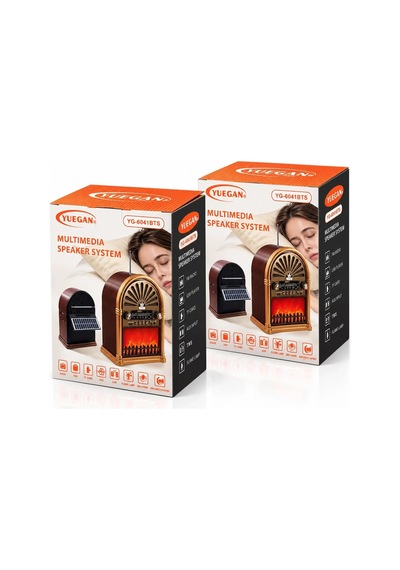 Solar - İbreli Şömineli Radyo - Retro Am - Fm - Sw Usb - Type-c Sarjlı Bt - Tf - Usb Speaker Yg-6041 43547815