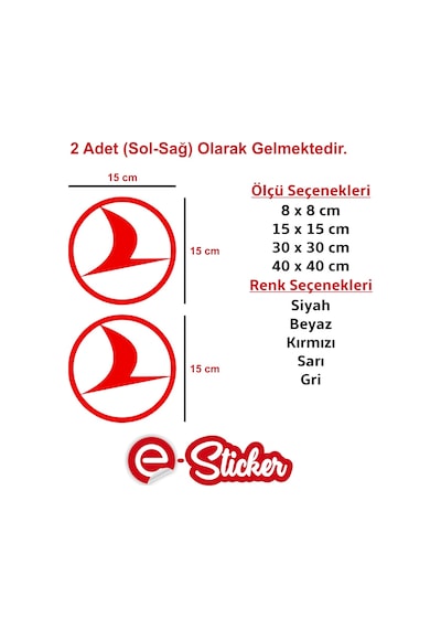 Türk Hava Yolları Sticker Oto Sticker Araba Cam Sticker