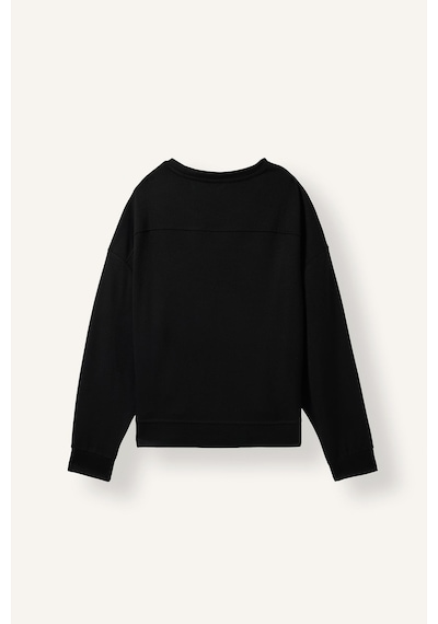 Defacto Oversize Düşük Omuz Bisiklet Yaka Skuba Dalgıç Kumaş Basic Sweatshirt I9314ax26aubk81 Siyah-bk81