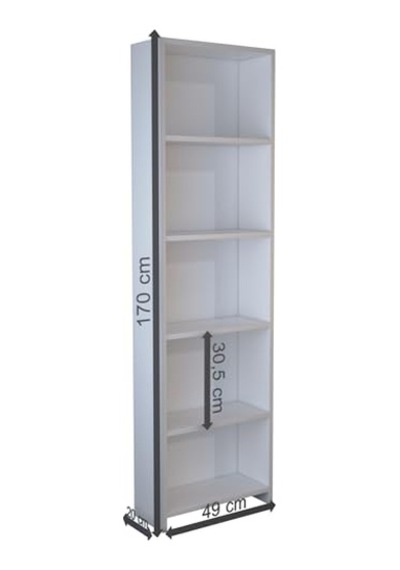 Abete - 5 Raflı Kitaplık/atlantik Çam Çok Renkli