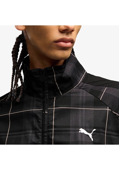 Puma T7 Relaxed Tartan Woven Erkek Siyah Ceket 636731 Çok Renkli