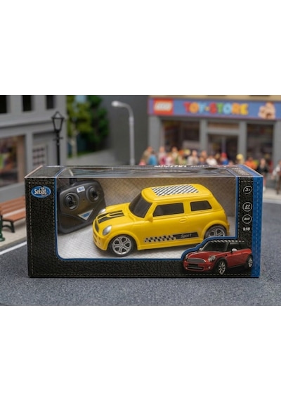 Uzaktan Kumandalı Mini Cooper 1:18 Ölçekli Spor Oyuncak Yarış Arabası Sarı