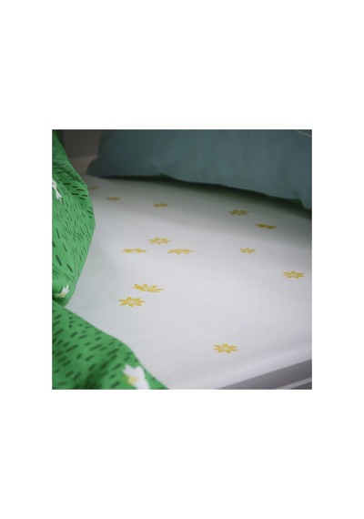 Ikea Skogsduva Tek Kişilik Çarşaf 90 X 200 Cm Beyaz - Açık Sarı Çok Renkli