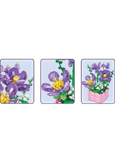 Toys E Toys Flower Studio Gül Çiçek Yapı Blok Seti 550 Parça 9109a