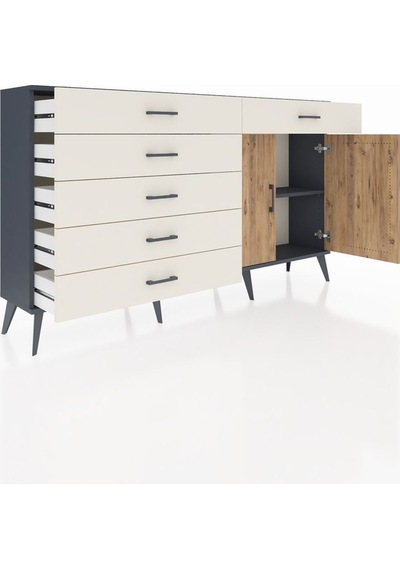 Arges Konsol Tek Raflı 6 Çekmeceli 2 Kapaklı 176x30x99 Antrasit-ç Antrasit-çam/aytaşı Arges Konsol Tek Raflı 6 Çekmeceli 2 Kapaklı 176x30x99 Antrasit-ç Antrasit-çam/aytaşı