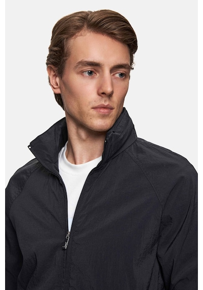 Twn Slim Fit Siyah Gizlenebilir Kapüşonlu Rüzgar Geçirmez Bomber Mont 2ec073081003m 001