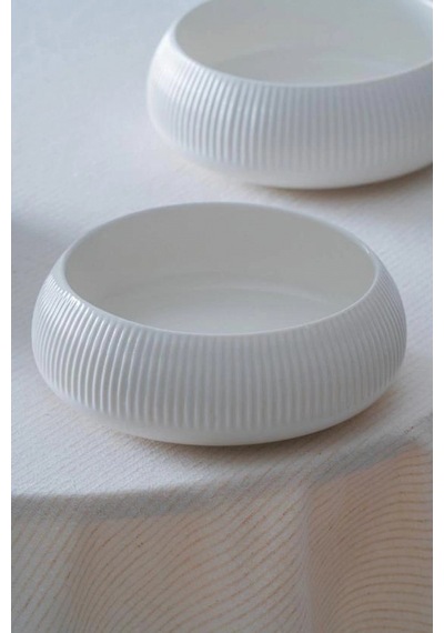 Acar Linea Porselen Beyaz Yuvarlak Kase 6'lı 18.2 X 6.3 Cm