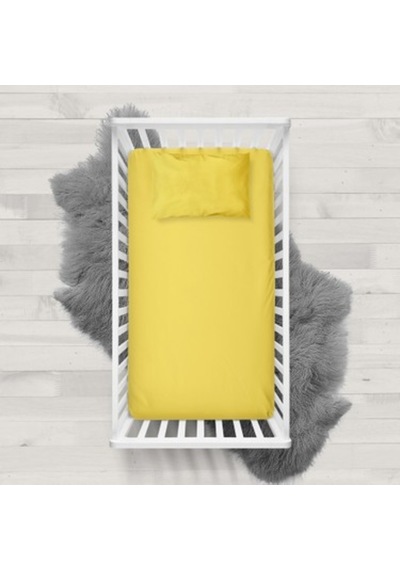 70X130 Lastikli Ranforce Bebek Çarşaf Takımı - Sarı