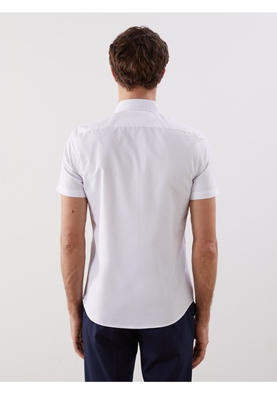 Lcw Busıness Beyaz Slim Fit Kısa Kollu Gabardin Erkek Gömlek